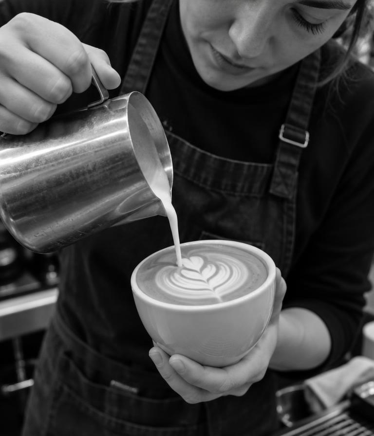 Barista pulling an espresso shot
